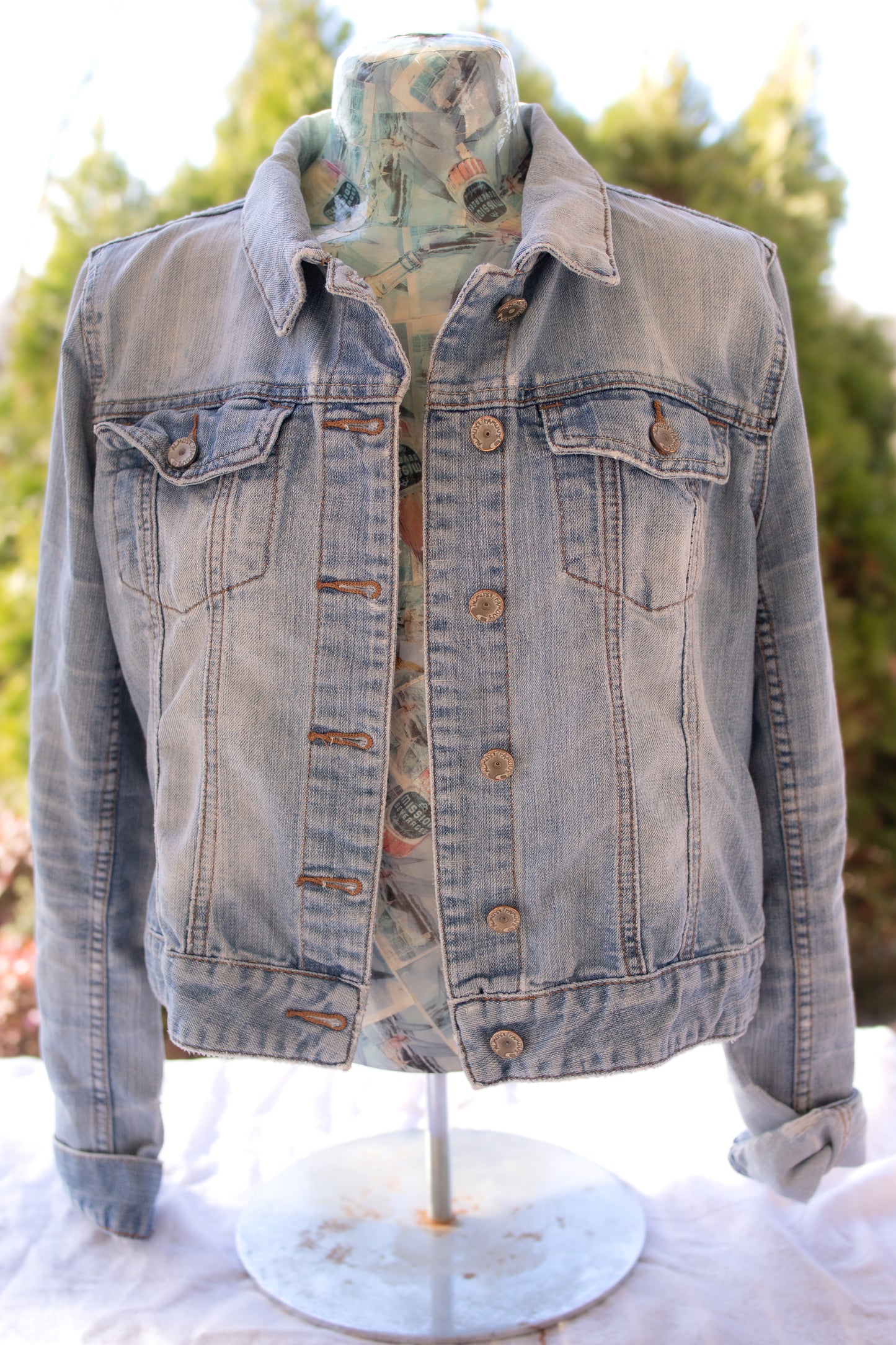 Dazzle in White Denim Fringe Jacket