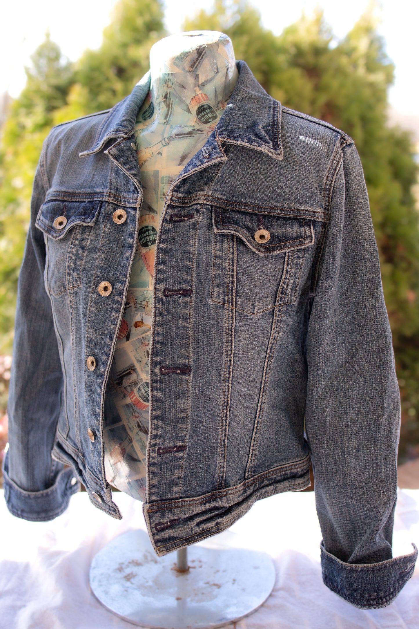 Sparkle in Brown Denim Fringe Jacket