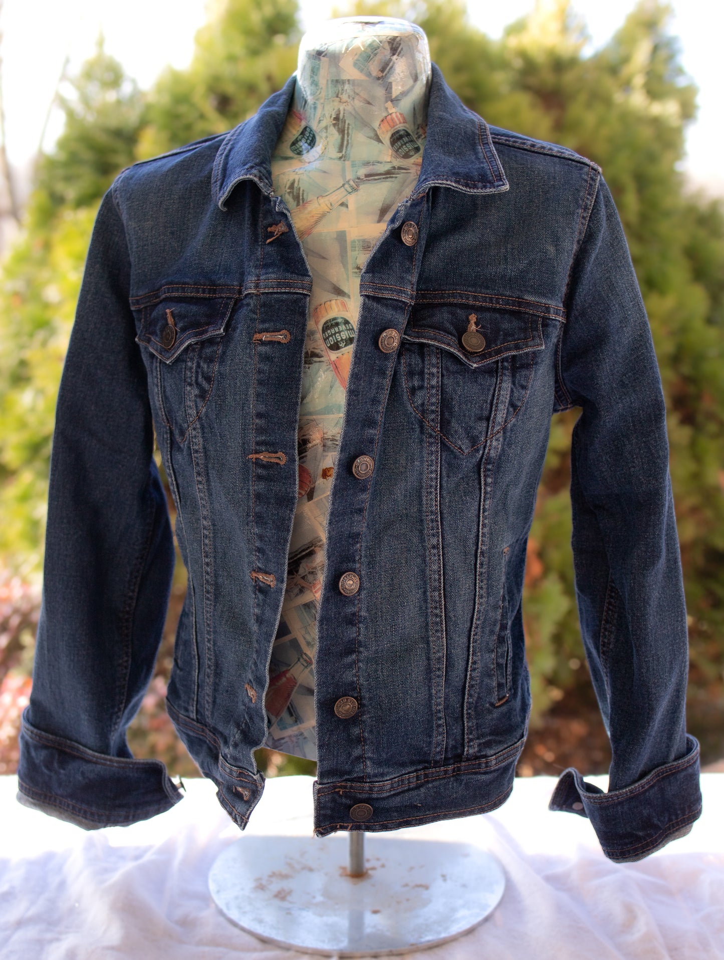 Sassy in Gold Denim Fringe Jacket