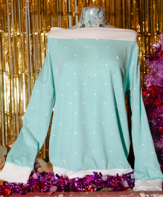 Baby Blue And White Polkadot